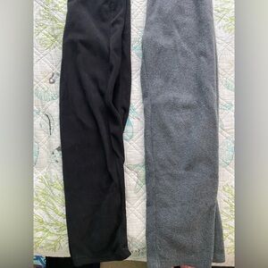2 pair size L 10-12 Black and Gray Cozy Fleece Pants